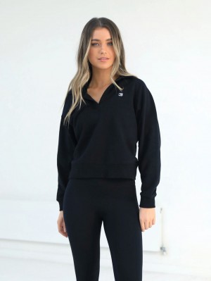 Black Blakely Initial V-Neck Jumper | LJQ839740