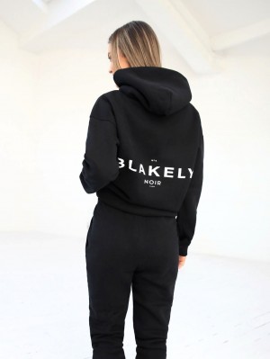 Black Blakely Noir II Women's Relaxed Hoodie | MNO543601