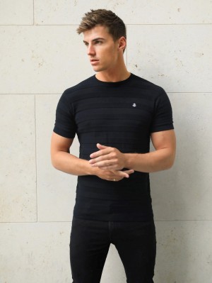 Black Blakely Raphello Stripe T-Shirt | JDB689752