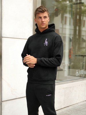 Black Blakely Sports Club Relaxed Hoodie | SFT327594