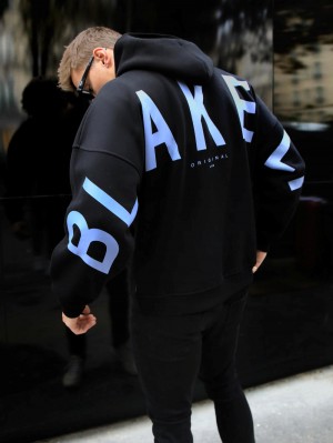 Black & Blue Blakely Members Idris Oversized Hoodie | ZTS861740