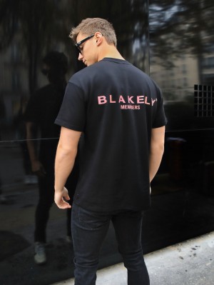 Black & Pink Blakely Members Relaxed T-Shirt | FZP015937