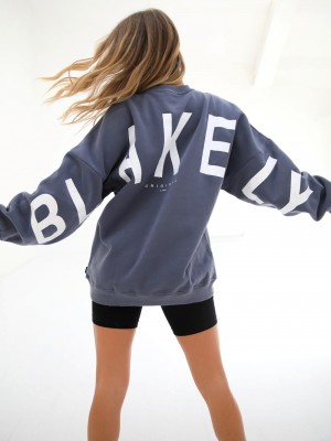 Blue Blakely Isabel Oversized Jumper | QIZ185072