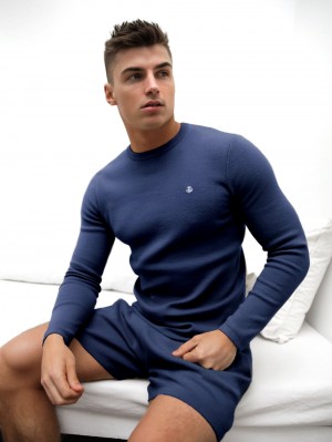 Blue Blakely Riad Knitted Long Sleeve T-Shirt | BTA902534