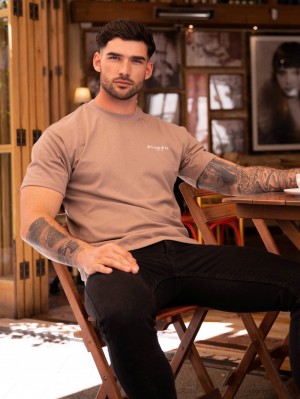 Brown Blakely Blakely London Relaxed Fit T-Shirt | VBM753619