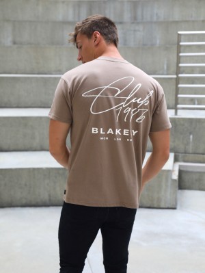 Brown Blakely Club Relaxed T-Shirt | TEP219376