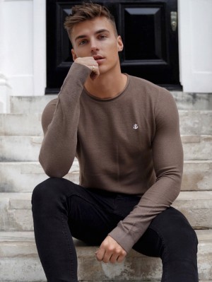 Brown Blakely Mason Knit Jumper | GQU536724