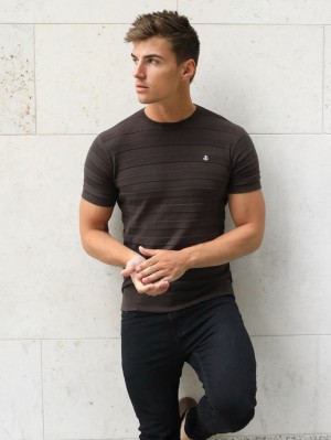 Brown Blakely Raphello Stripe T-Shirt | TXI106472