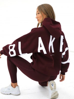 Burgundy Blakely Isabel Oversized Hoodie | UCA378029