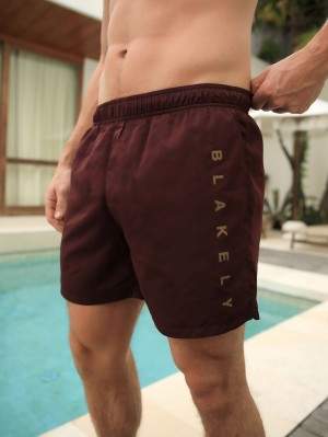 Burgundy Blakely Lugano Swim Shorts | DPJ513046