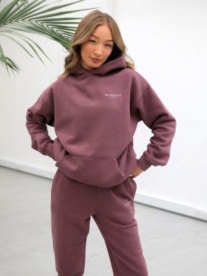 Burgundy Blakely Universal Women's Relaxed Hoodie | AMW372451