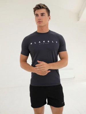 Charcoal Blakely Apex Active T-Shirt | EAI046785