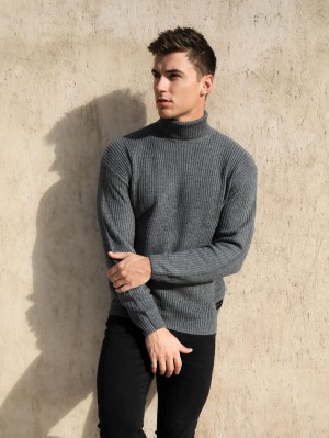 Charcoal Blakely Hemsworth Roll Neck Jumper | RWF329487