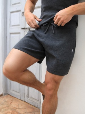 Charcoal Blakely Riad Knitted Shorts | GAL038472