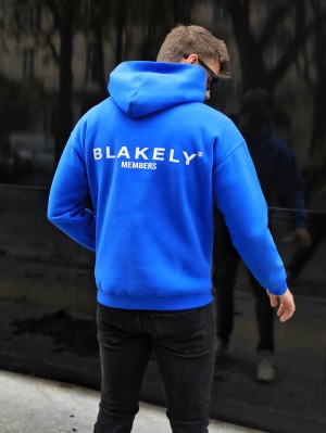 Cobalt Blue Blakely Members Relaxed Hoodie | MEW024391