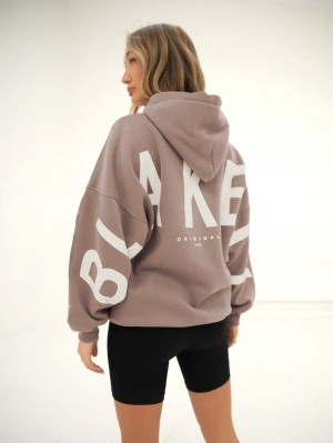 Coffee Blakely Isabel Oversized Hoodie | VRL975018