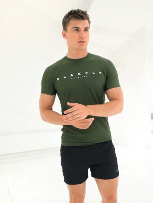 Dark Green Blakely Apex Active T-Shirt | XAC780124