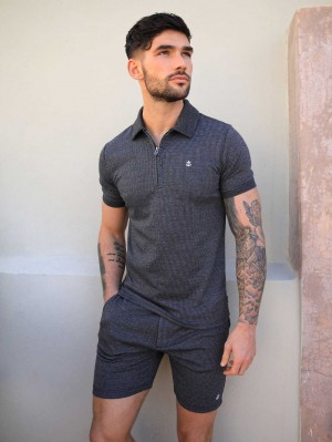 Dark Grey Blakely Midar Check Polo Shirt | YFK865147