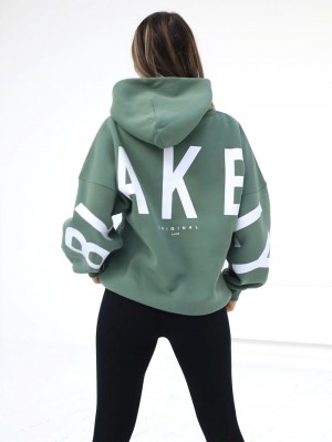 Green Blakely Isabel Oversized Hoodie | BRC724961