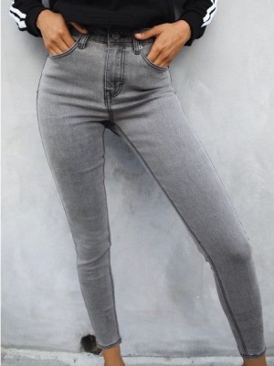 Grey Blakely High Waisted Skinny Jeans | SKB472068