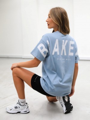 Ice Blue Blakely Isabel Oversized T-Shirt | IFJ658391