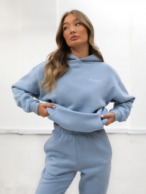 Ice Blue Blakely Universal Women's Relaxed Hoodie | YEX547180