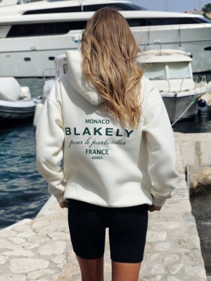 Ivory Blakely Monaco Women's Relaxed Hoodie | YRQ543617