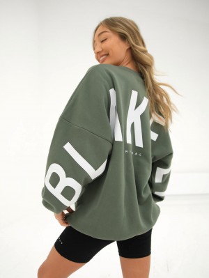 Khaki Green Blakely Isabel Oversized Jumper | QUN260718