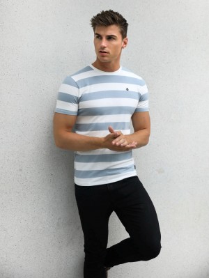 Light Blue Blakely Loano Stripe T-Shirt | DIV547890