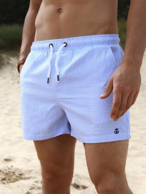 Light Blue Blakely Striped Swim Shorts | ZAP831679