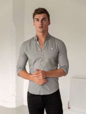 Light Grey Blakely Wexford Fitted Stretch Shirt | OAL629843