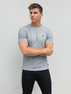 Marl Grey Blakely Toulon Textured T-Shirt | LYS072643