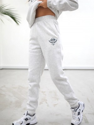 Marl White Blakely Women's Varsity Sweatpants | LAV410325