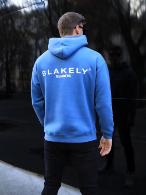 Mid Blue Blakely Members Relaxed Hoodie | ZLP543186