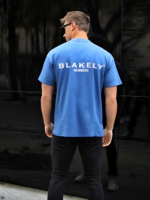 Mid Blue Blakely Members Relaxed T-Shirt | MKW914063