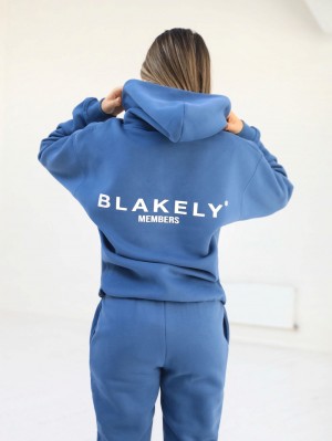 Mid Blue Blakely Women's Members Relaxed Hoodie | NRW263504