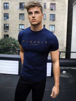 Navy Blakely Imola T-Shirt | XGJ701563