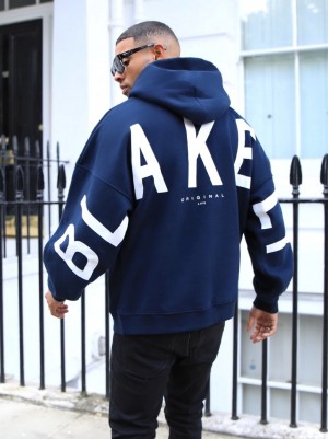 Navy Blue Blakely Idris Oversized Hoodie | NSA138495