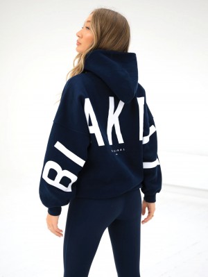 Navy Blue Blakely Isabel Oversized Hoodie | OBC459730