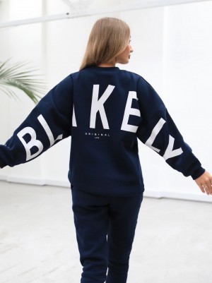 Navy Blue Blakely Life & Style Isabel Oversized Jumper | KIG023465