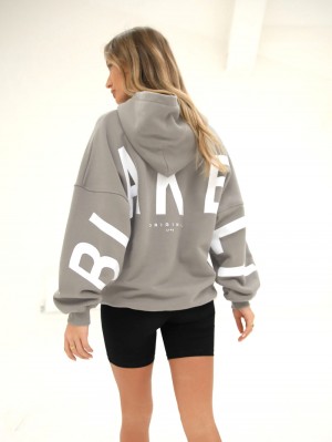 Neutral Grey Blakely Isabel Oversized Hoodie | BTO789526