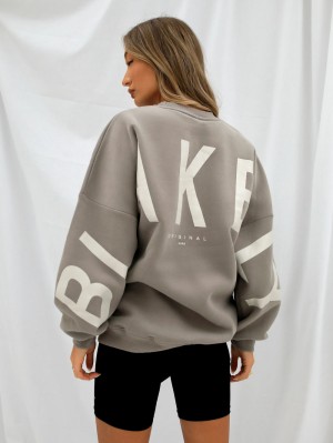 Neutral Grey Blakely Isabel Oversized Jumper | LBY137059