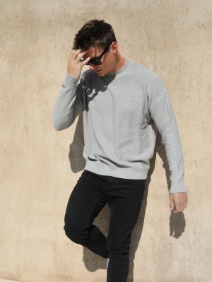 Pale Concrete Blakely Huxley Knit Jumper | YOP963705