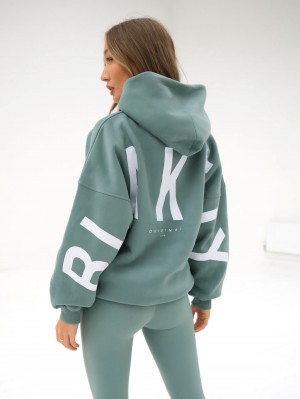 Sage Green Blakely Isabel Oversized Hoodie | YMH184236