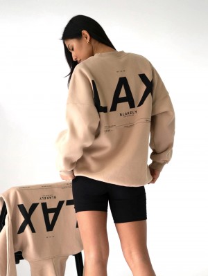 Tan Blakely LAX Isabel Oversized Jumper | JOR827103