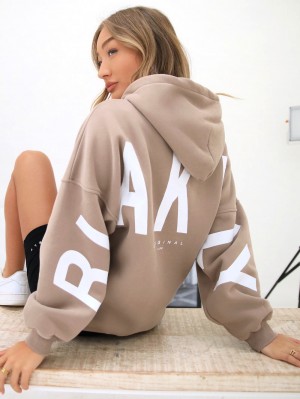 Taupe Brown Blakely Isabel Oversized Hoodie | LGB346097