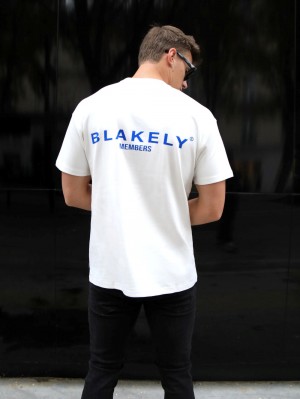 White Blakely Members Relaxed T-Shirt | PJX741523