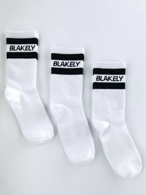 White Blakely Signature Socks 3 Pack | XMV519637