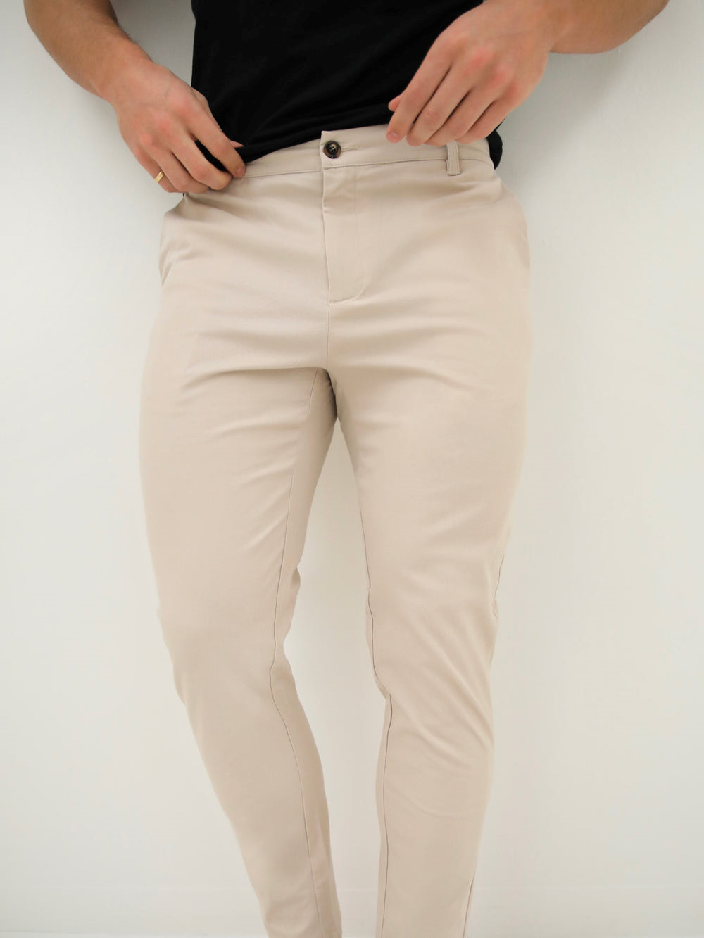 Beige Blakely Kingsley Slim Fit Tailored Chinos | MSX162934