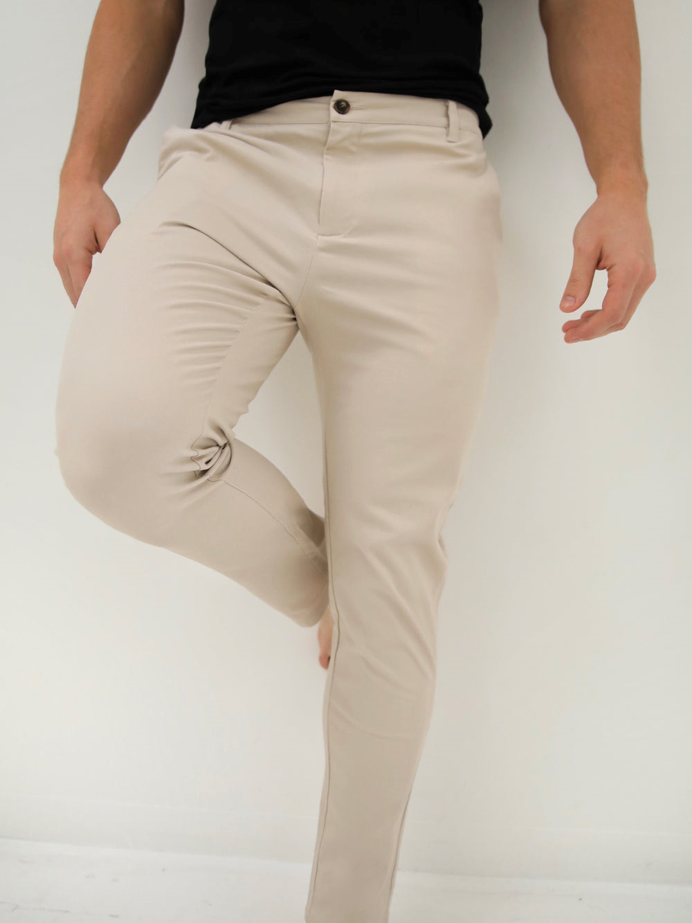 Beige Blakely Kingsley Slim Fit Tailored Chinos | MSX162934